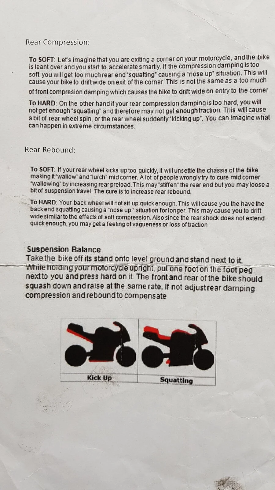 rear shock tuning