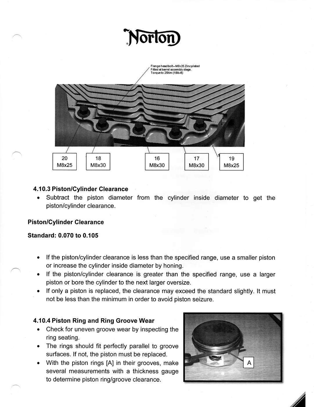 Cylinder head and cylinder Torque check.