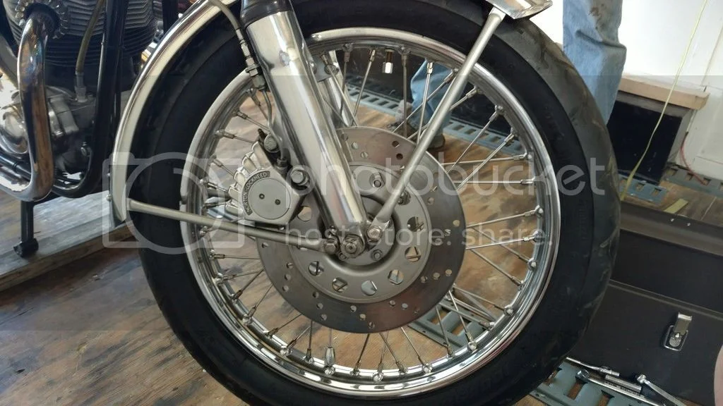 Drilling a Norton front brake disc