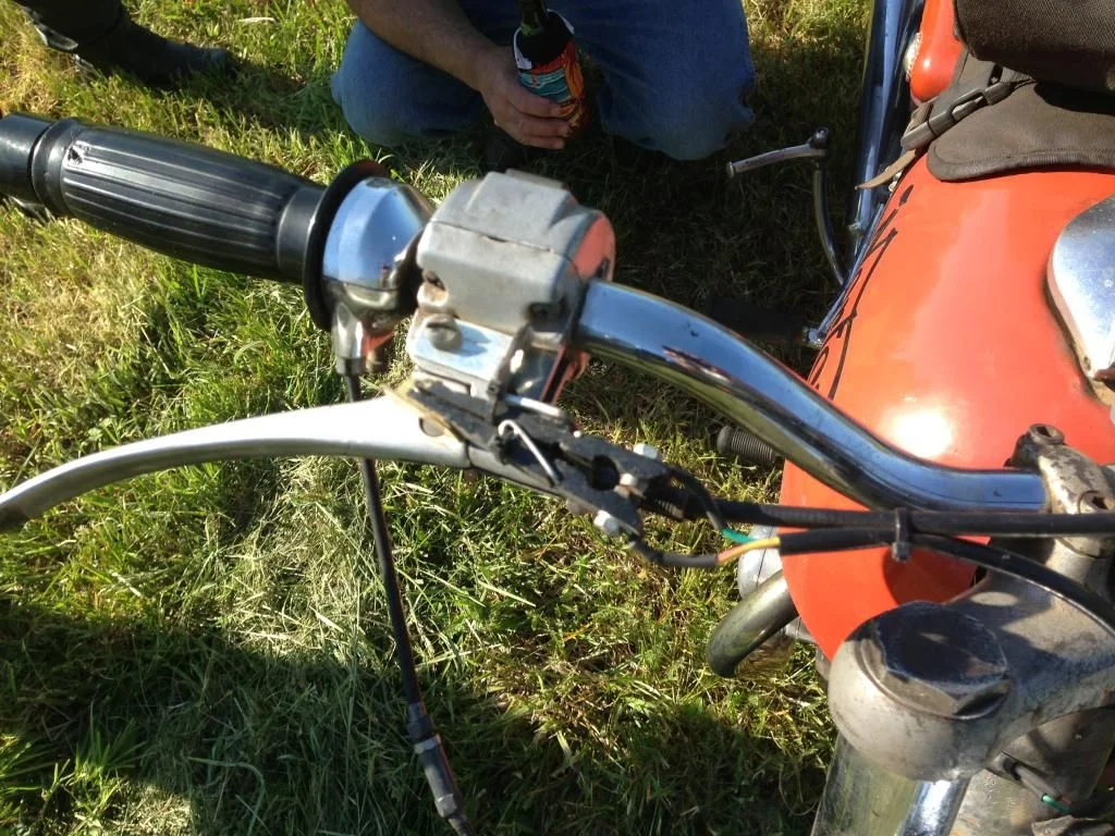 front brake cable/light switch combo'