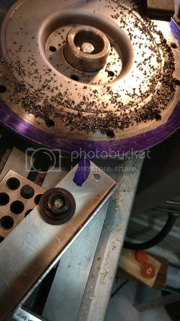 Drilling a Norton front brake disc