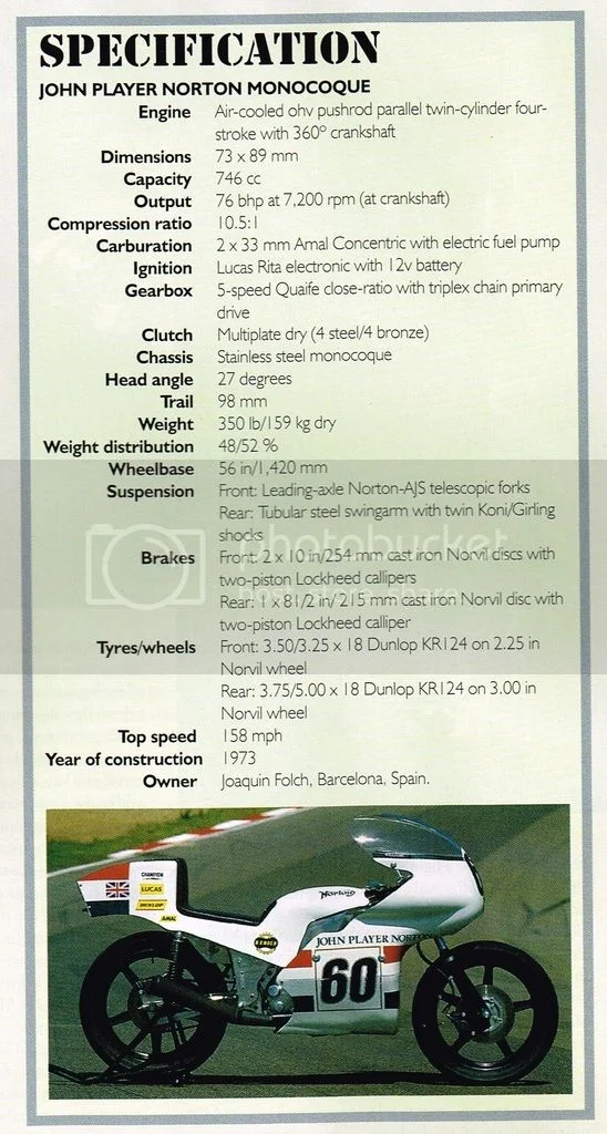 JPN Monocoque Specs