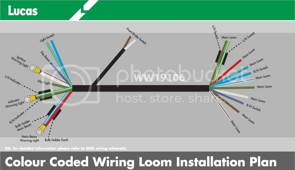 Trouble with Lucas Colour Coded Wiring Installation Plan