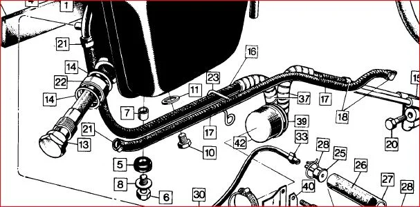 Blocking feed line for the chain oiler 73 Roadster