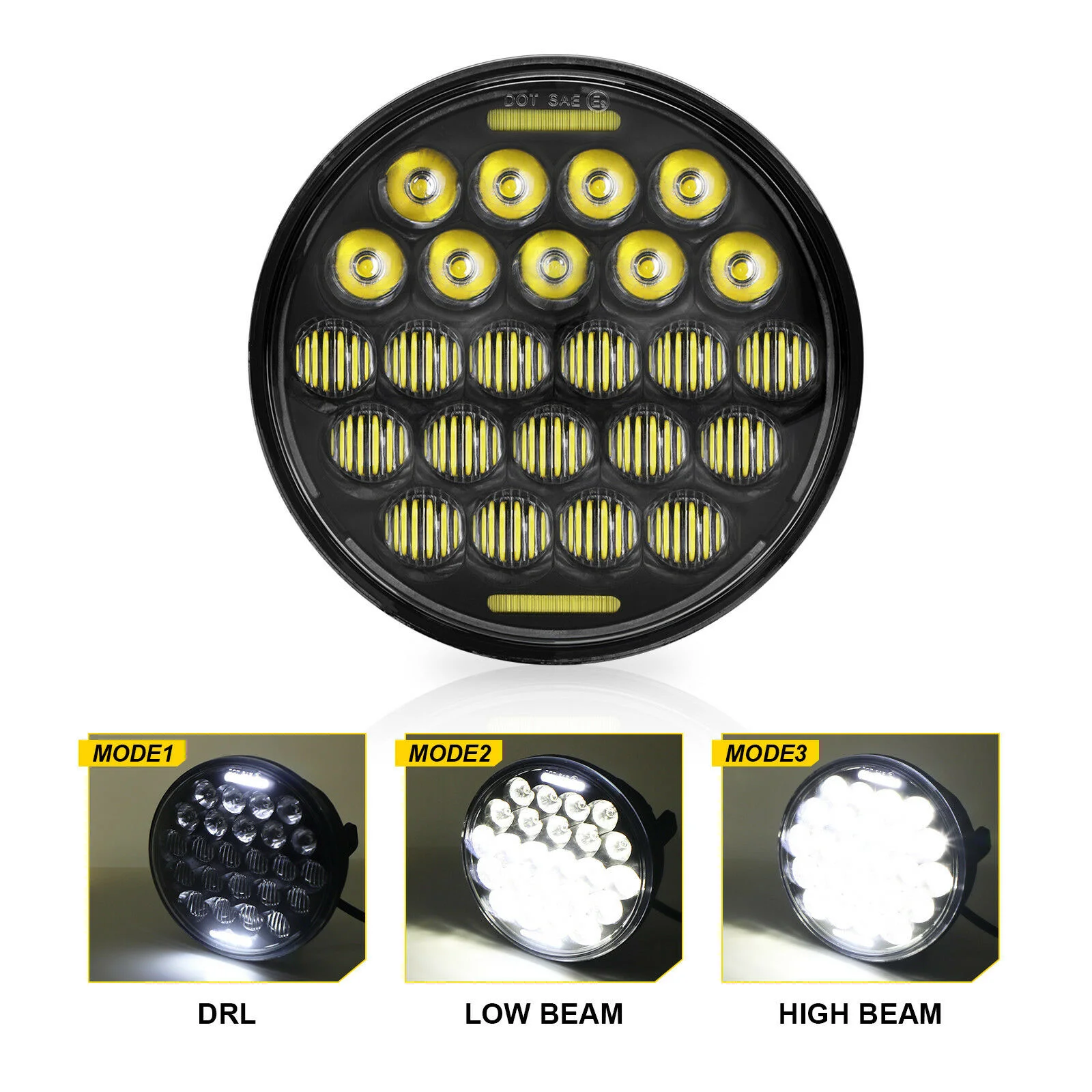 LED headlight with shell and mounts