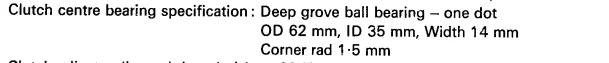 06.0750CLUTCH CENTRE BEARING Measures