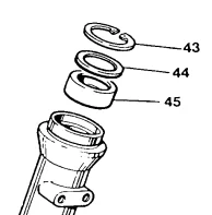 Disc forks with no oil seal circlip.