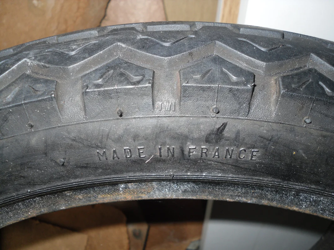 Dunlop Road Master TT100 tires 4.10 x 19 with 2000 miles, wear indicartors