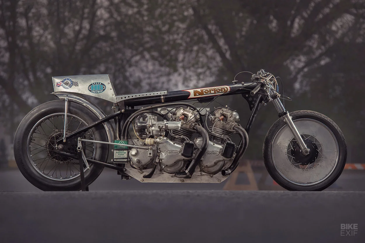 Double trouble Herb Becker dragster featured in Bike Exif