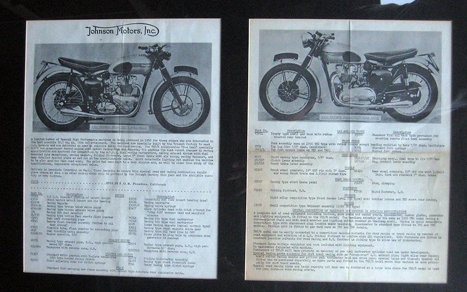 TRIUMPH T 100 R / T 100 RR . 1955/57 .