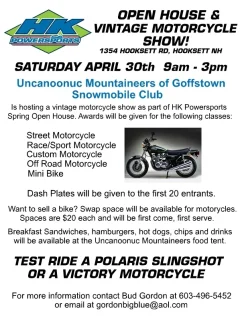 Vintage Bike Show Hooksett, NH Sat., 4-30-16