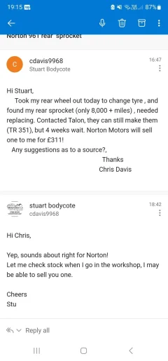 Norton 961 shift linkage broke