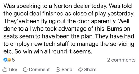 What's happening at Norton? Sale to TVS, massive investment, new bikes...