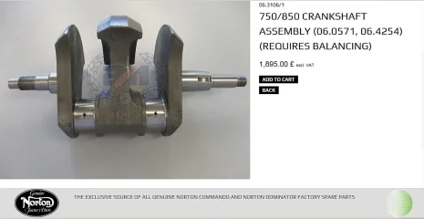 850 Nourish billet crankshaft