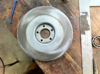 Removing chrome from a brake disc